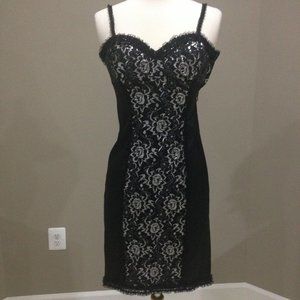 NWT Betsey Johnson mentalic silk lace cocktail dress